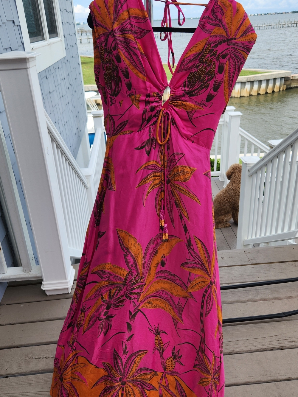 FARM Rio Fuchsia and Orange Tropical Maxi Dress - Picture 4 of 7
